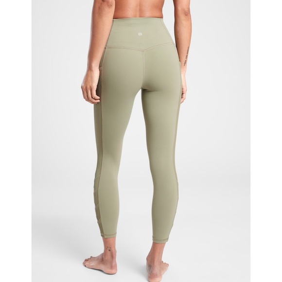 Athleta Salutation Stash Pocket Cutout 7/8 Tight olive green - Picture 4 of 16